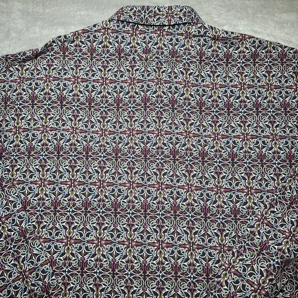 SIGNUM Mens‎ Geometric Abstract Pattern Multicolor Shirt 2XL XXL Cotton - Picture 13 of 13